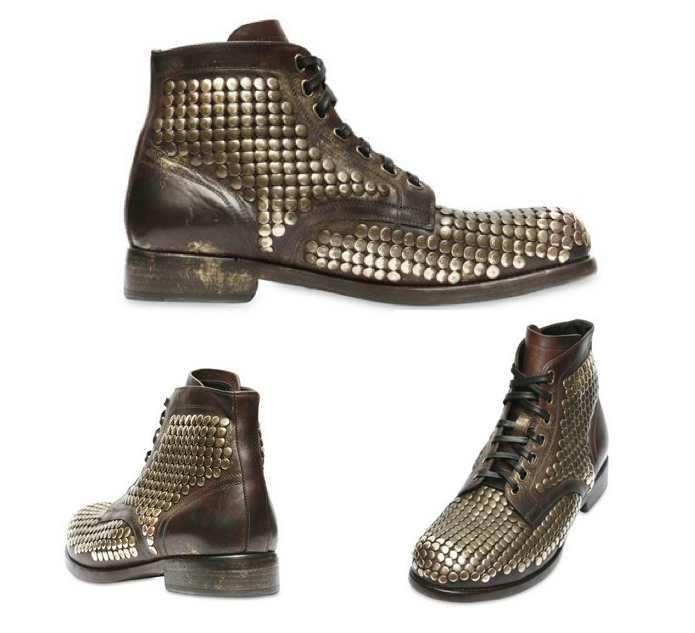 Dolce and Gabbana Mens Studded Boots 
