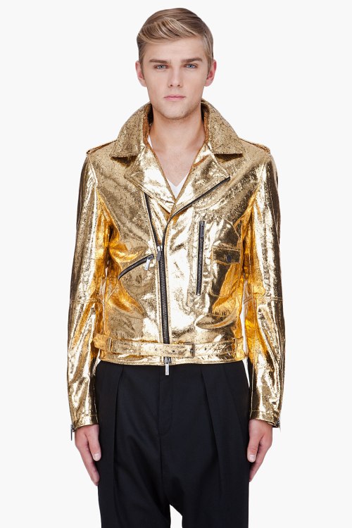 John Galliano Gold Leather Jacket